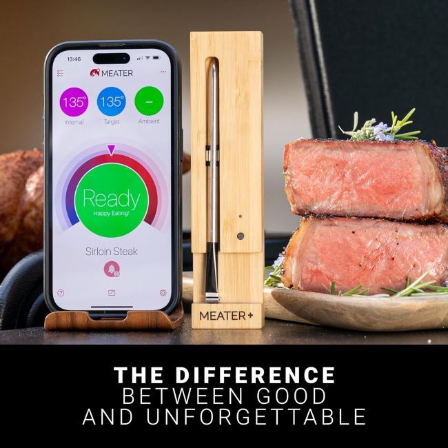 MEATER Plus thermometer app for precise meat temperature and delicious recipes