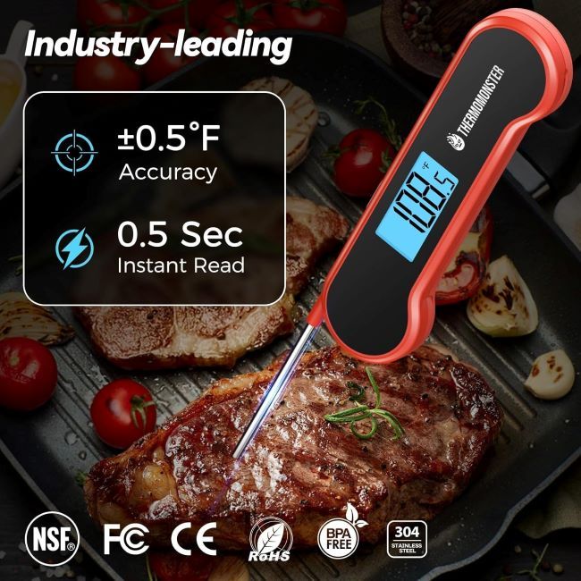 ThermoMonster digital meat thermometer with fast 0.5-second read for kitchen use