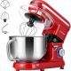 Red VIVOHOME 10-speed stand mixer with 6-quart bowl and attachments