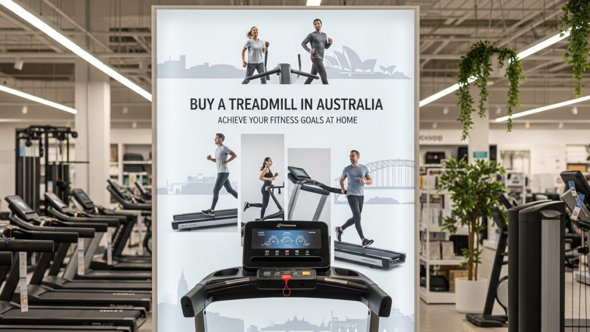 Home treadmill setup in Australian living room