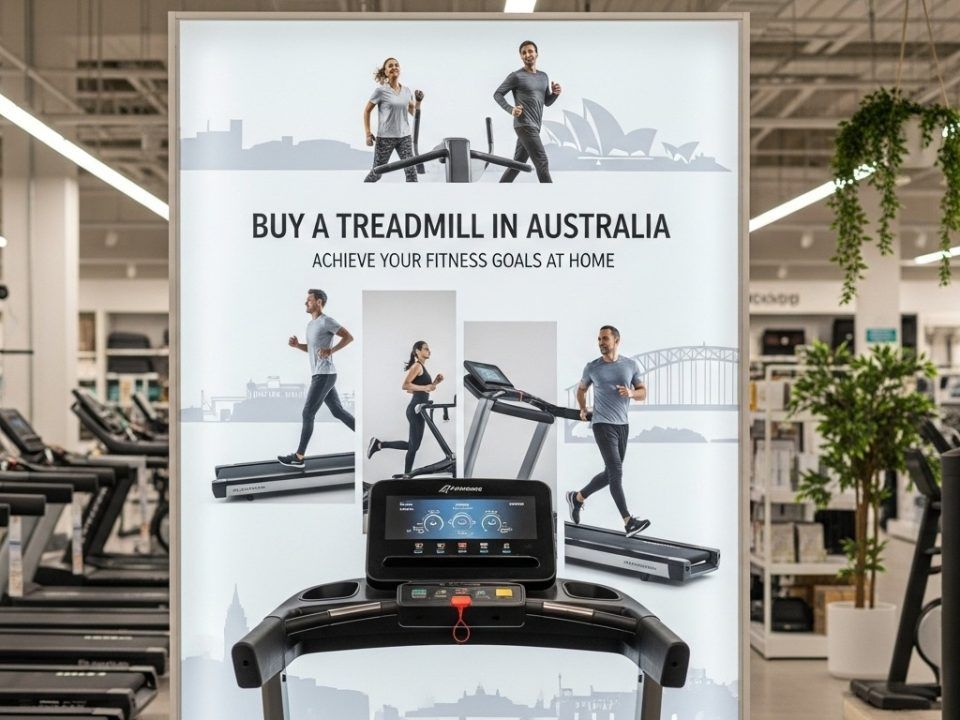 Home treadmill setup in Australian living room