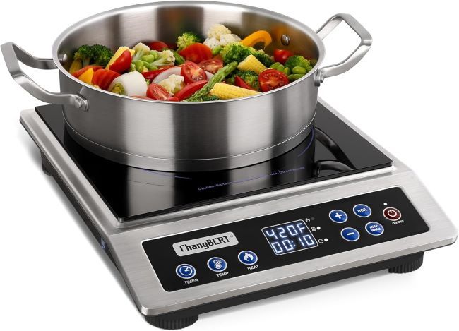 ChangBERT enhanced portable induction cooktop with 1800W max power, precise temperature control, and low-noise operation