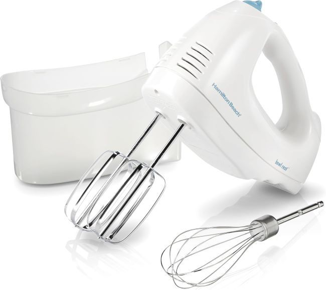 Hamilton Beach 6-speed electric hand mixer with whisk and beaters for kitchen baking and drinks