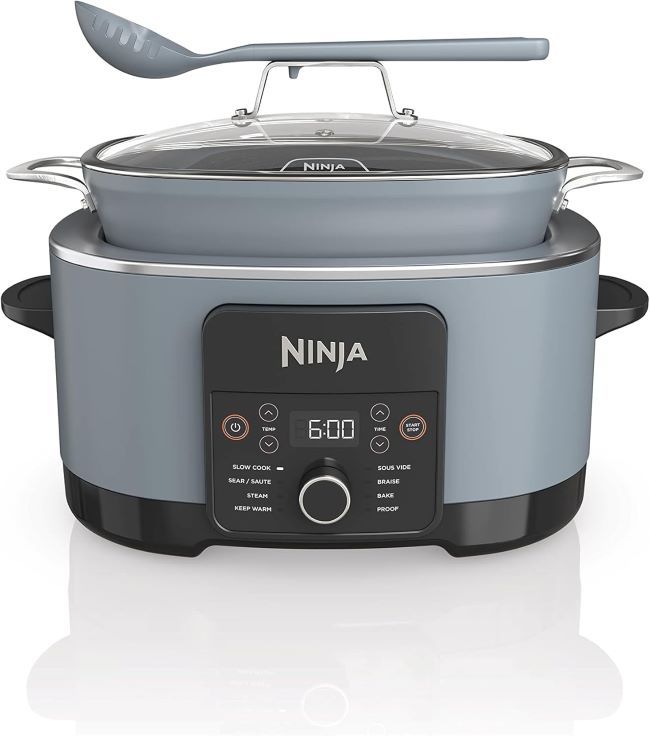 Ninja MC1001 Foodi PossibleCooker PRO 8.5-Quart Multi-Cooker with 8-in-1 functions and nonstick oven-safe pot, sea salt gray