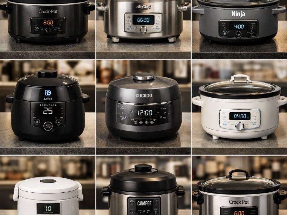 Collection of best affordable slow cookers and multi-cookers for 2026, including Crock-Pot, Ninja, and CHEF iQ