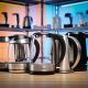 Person comparing electric kettles for fast and safe boiling in a modern kitchen
