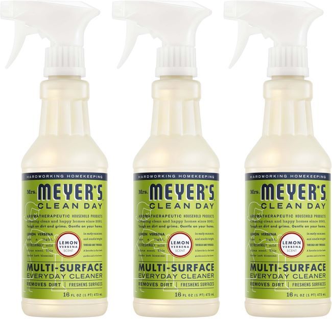 Mrs. Meyer’s Clean Day all-purpose cleaner spray in Lemon Verbena scent, plant-based formula for everyday kitchen surface cleaning