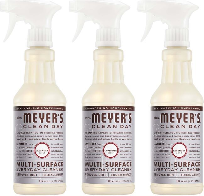Mrs. Meyer’s Clean Day lavender all-purpose cleaner spray for gentle, everyday cleaning of kitchen countertops and surfaces