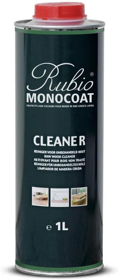 Rubio Monocoat Raw Wood Cleaner used for preparing wood surfaces, removing dust and residue before finishing or oil treatment