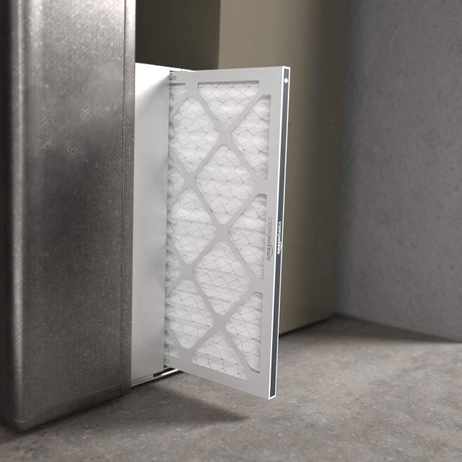 Amazon Basics 20x20x1 pleated air filter improving indoor air quality