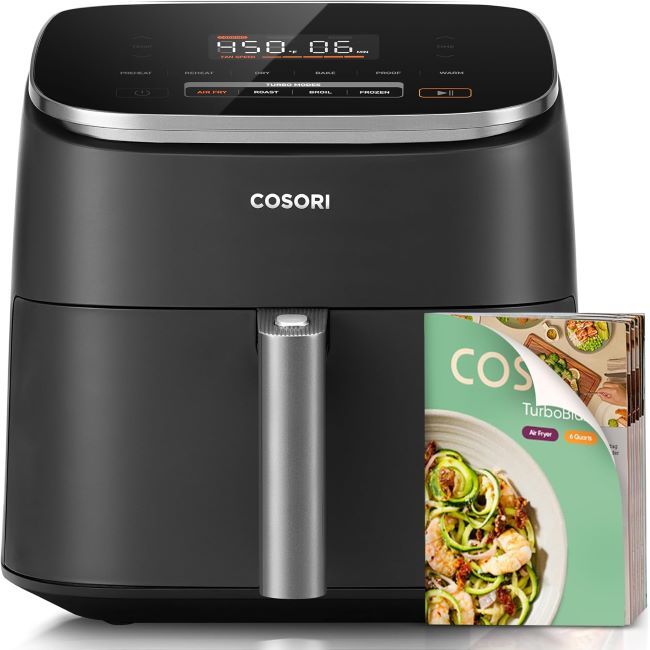 Cosori 9-in-1 TurboBlaze Air Fryer cooking crispy meals on a Georgia kitchen countertop