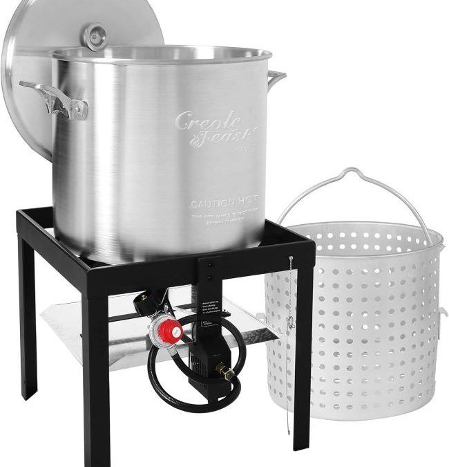 Creole Feast SBK1001 seafood boiler with strainer for outdoor cooking in Kentucky