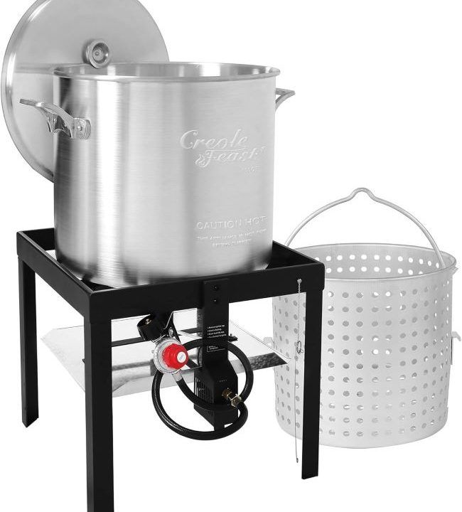 Creole Feast SBK1001 seafood boiler with strainer for outdoor cooking in Kentucky