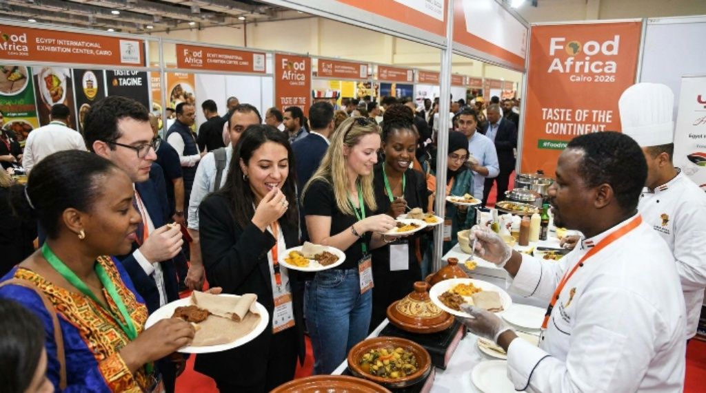 Attendees tasting food at Food Africa culinary event Cairo 2026