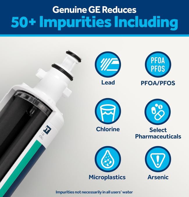 GE RPWFE replacement water filter installed in a refrigerator in Pennsylvania
