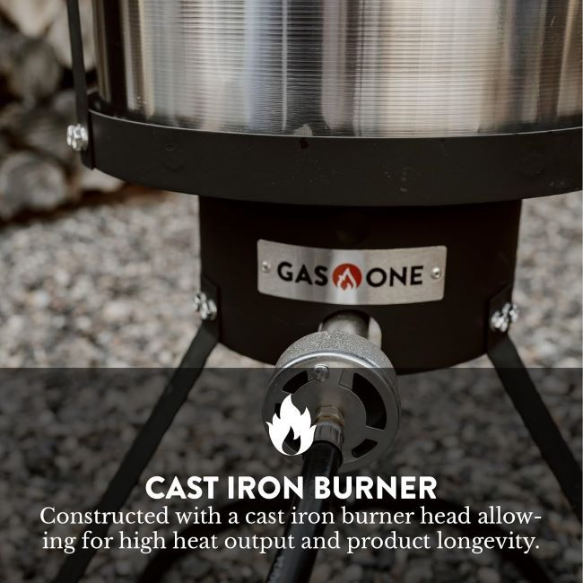 Affordable GasOne 30-quart propane turkey fryer with pot, basket, and burner