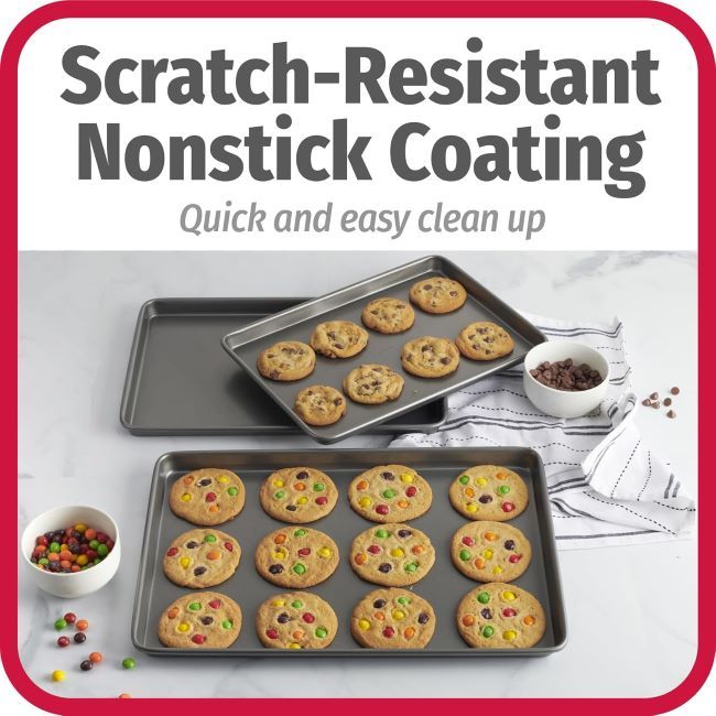 GoodCook 3-piece nonstick baking sheet set with small, medium, and large pans in Texas