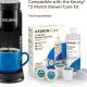 Black Keurig K-Express coffee maker brewing a fresh K-Cup coffee at home