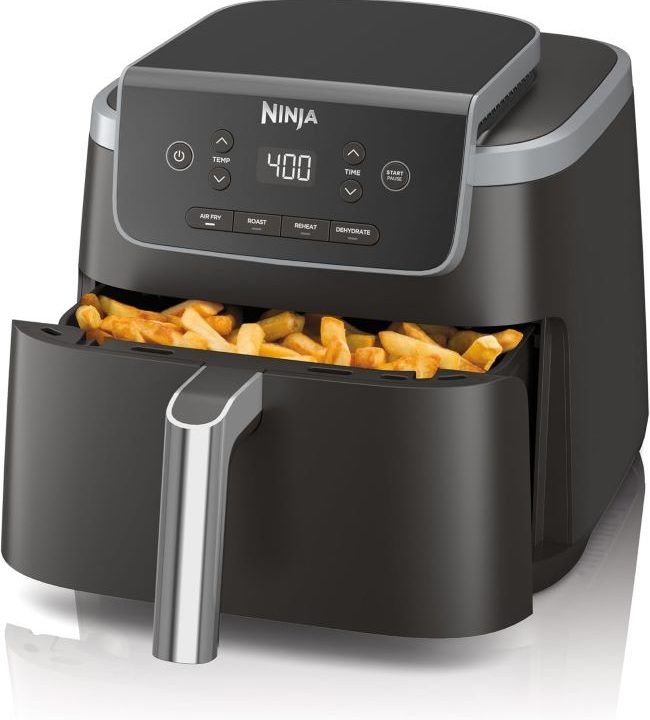 Ninja Air Fryer preparing crispy fries and chicken on a Tennessee kitchen countertop