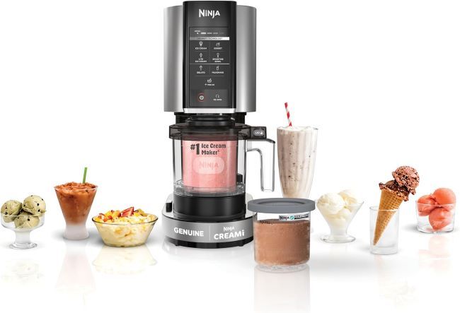 Ninja NC301 CREAMi Ice Cream Maker preparing homemade ice cream in a Utah kitchen