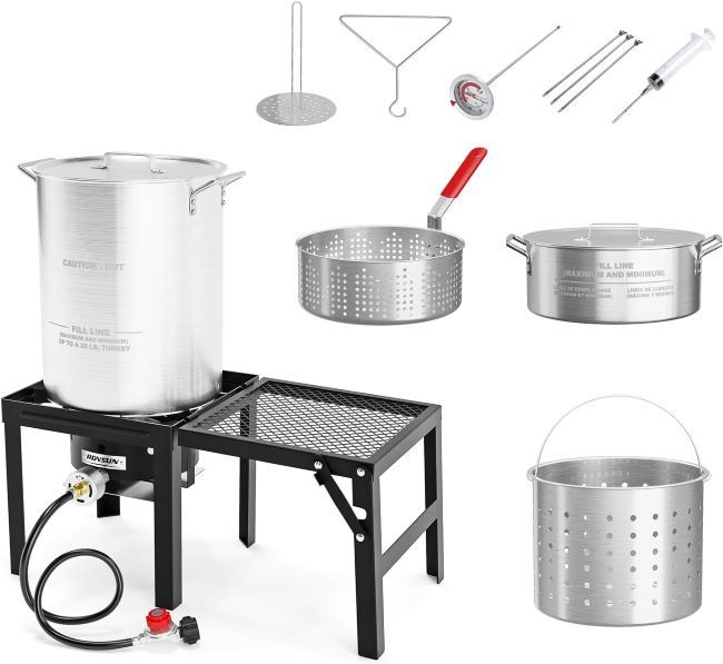 ROVSUN seafood boiler and fish fryer complete outdoor cooking kit in Indiana