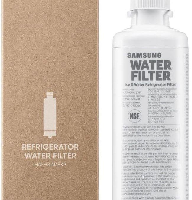 Samsung HAF-QIN/EXP genuine refrigerator water filter installed in a Texas home
