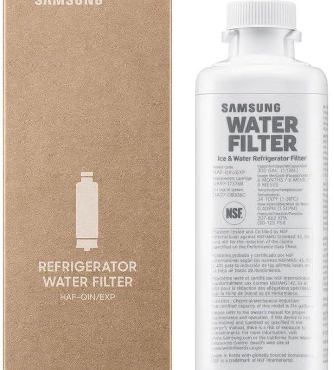 Samsung HAF-QIN/EXP genuine refrigerator water filter installed in a Texas home