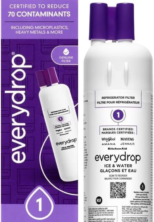 everydrop by Whirlpool EDR1RXD1 refrigerator water filter installed in a Florida home