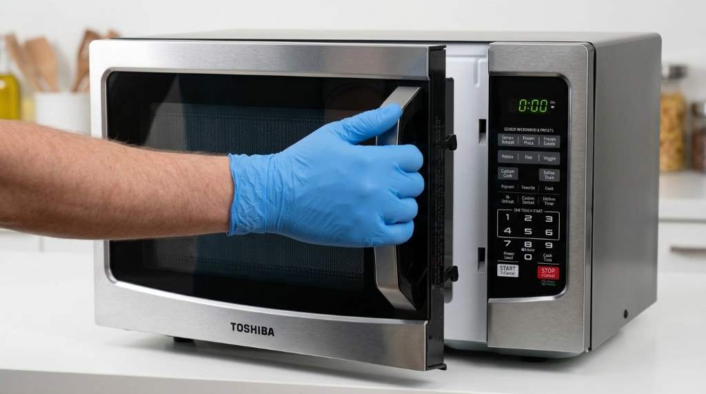 Cleaning Toshiba EM131A5C-SS microwave interior