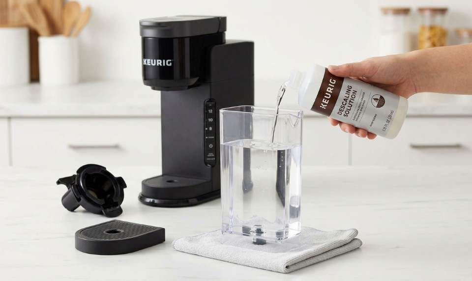 Cleaning a Keurig K Express coffee maker water reservoir