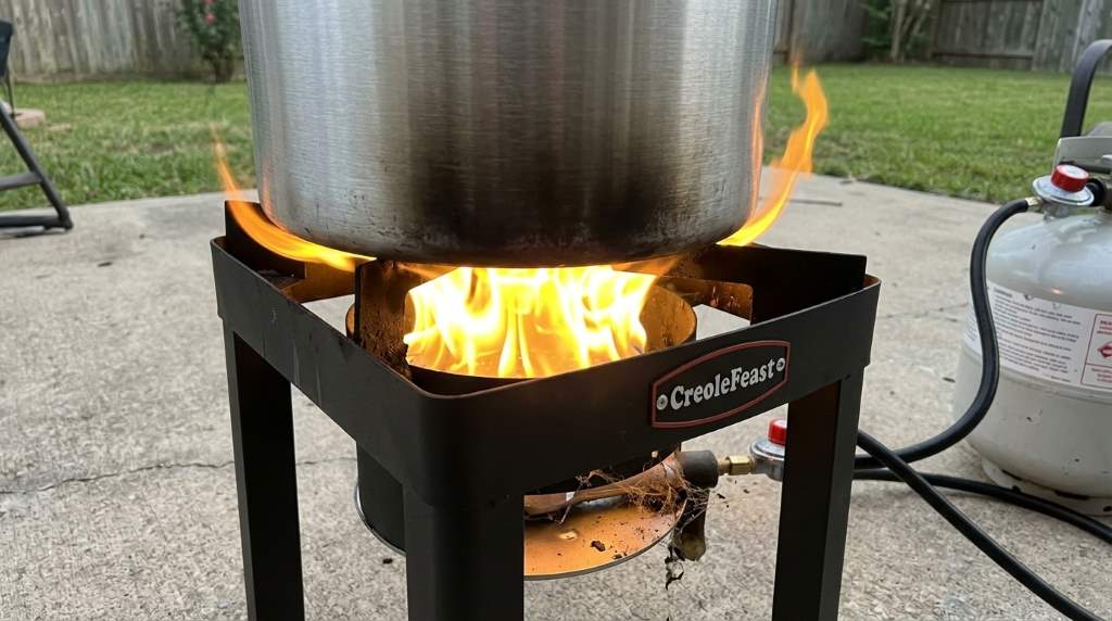CreoleFeast TFS3010 propane burner airflow inspection