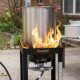 CreoleFeast TFS3010 turkey fryer with yellow burner flame