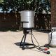 GasOne 30qt turkey fryer burner safely lit outdoors