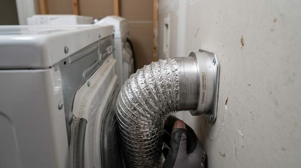 Homeowner cleaning dryer vent using magnetic connection system