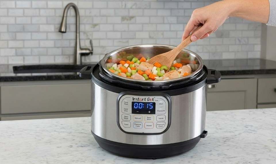 Instant Pot Duo multicooker on a kitchen counter