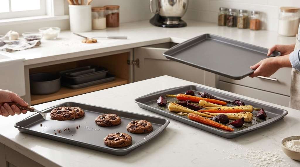 Multiple GoodCook baking sheet sizes for home baking
