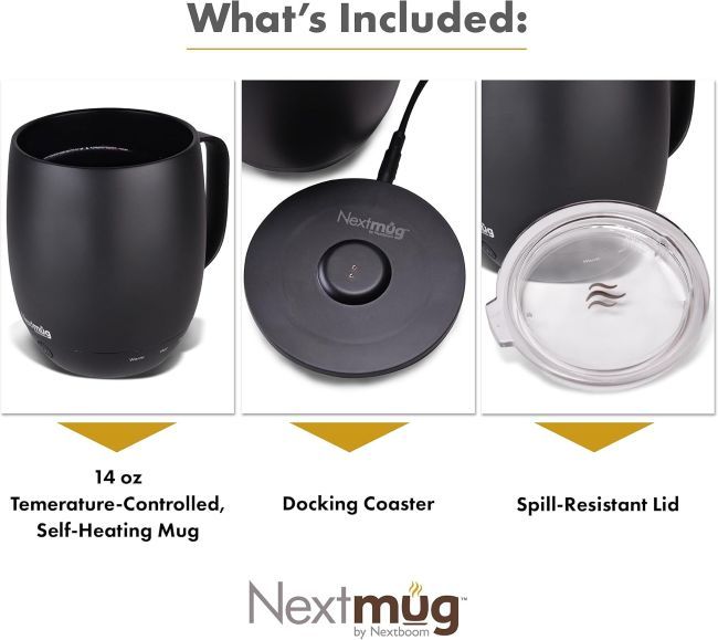 Nextmug temperature-controlled coffee mug for work or study