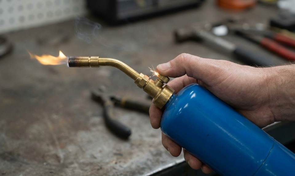 Propane torch burner with weak unstable flame