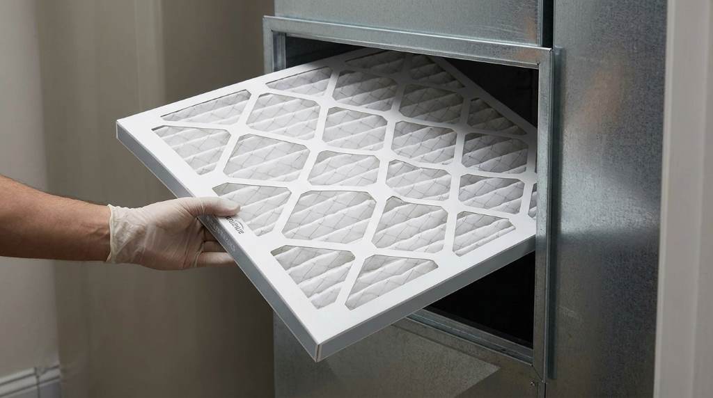 Proper airflow direction arrow on HVAC air filter