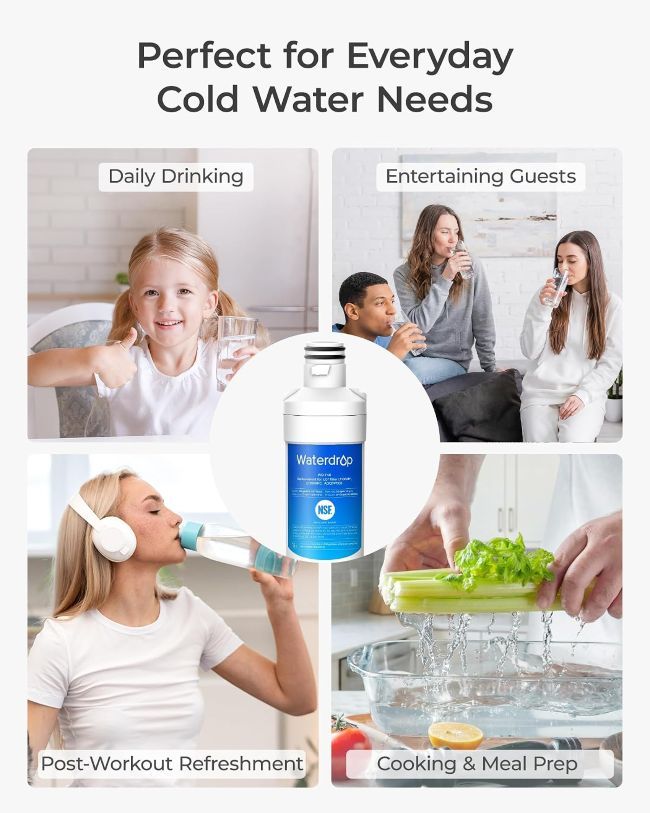 Waterdrop ADQ747935 filter 3-pack for compatible refrigerator water systems