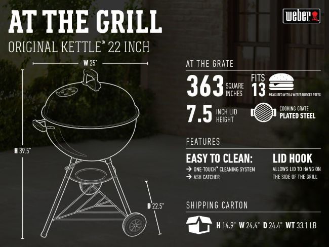 Weber Original Kettle Grill for outdoor barbecue