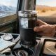 Yeti Rambler 20 Oz Tumbler on a travel road trip