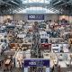 Aerial view of the KBIS 2027 exhibit hall at the Las Vegas Convention Center filled with kitchen and bath displays